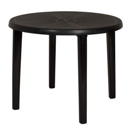 Mesa Plástica Redonda Desmontável Preta Mor 15151452 - 1