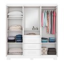 Ver imagem 3 de Guarda-roupa 4 Portas Huntano Branco - Moveisaqui