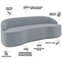 Ver imagem 4 de Sofá 4 Lugares Curvo Sala de Estar Living Lótus D02 Veludo Cinza 230 cm C-317 - Lyam Decor