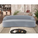 Ver imagem 2 de Sofá 4 Lugares Curvo Sala de Estar Living Lótus D02 Veludo Cinza 230 cm C-317 - Lyam Decor