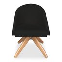 Ver imagem 4 de Kit 02 Poltronas Cadeira Giratória Bela Suede Preto Base de Madeira - Pallazio