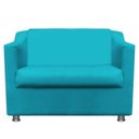 Ver imagem 1 de Namoradeira Bia 02 lugares Recepção Clinica Consultório Sala de Espera - Suede Turquesa - Jm Interio