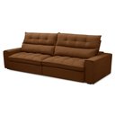 Ver imagem 1 de Sofá Retrátil Reclinável 3 Lugares 250cm Damy F05 Veludo Terracota - Mpozenato