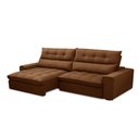 Ver imagem 5 de Sofá Retrátil Reclinável 3 Lugares 250cm Damy F05 Veludo Terracota - Mpozenato