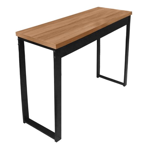 Aparador Estilo Industrial 100x38cm Tampo 30mm Nogal/preto Realme