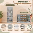 Ver imagem 5 de Quarto de Bebê Completo com Berço Americano 3 em 1 e Colchão Incluso Flor Multimóveis MP4949