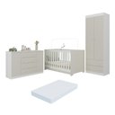 Ver imagem 2 de Quarto de Bebê Completo com Berço Americano 3 em 1 e Colchão Incluso Flor Multimóveis MP4949