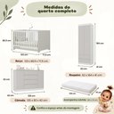 Ver imagem 7 de Quarto de Bebê Completo com Berço Americano 3 em 1 e Colchão Incluso Flor Multimóveis MP4949
