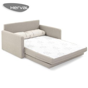 Sofá-Cama Herval Casal Aurora, 2 Lugares, Linho Bege