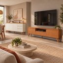 Ver imagem 1 de Conjunto Rack + Buffet Vertex Rack Naturalle Buffet Off White/Naturalle Mavaular