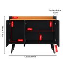 Ver imagem 6 de Aparador Buffet Bar Cantinho do Café Retrô 3 Portas Pés Palito Wood - Preto/ Cinamomo