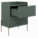 Ver imagem 4 de Mesa de Cabeceira 2 Gavetas Verde Fendi Pés Champagne Industrial Moderna Mdf Ripada
