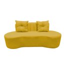 Ver imagem 3 de Sofá 2 Lugares Orgânico Curvo Madrid 150cm Couro Amarelo