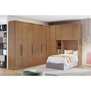 Ver imagem 2 de Módulo de Quarto Solteiro Guarda Roupa Rizon C- 6 Portas e 6 Gavetas Branco - Novo Horizonte