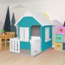 Casinha de Brinquedo com Cercado Floreiros Mdf Azul Turquesa/branco L12 - Gran Belo - 2