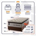 Ver imagem 4 de Conjunto Cama Box Solteirão c/ Molas Ensacadas New York Marrom 96x203x73