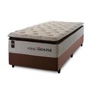Ver imagem 3 de Conjunto Cama Box Solteirão c/ Molas Ensacadas New York Marrom 96x203x73