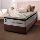 Ver imagem 1 de Conjunto Cama Box Solteirão c/ Molas Ensacadas New York Marrom 96x203x73