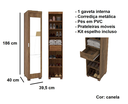 Ver imagem 2 de ARMÁRIO SAPATEIRA COM ESPELHO - JUNE MARROMmod02