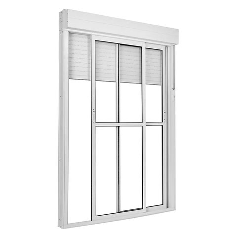 Porta Balcão Com Persiana Integrada Alumínio Branco 2,20(A) X1,50(L) 2 Folhas Móveis  Automatizado