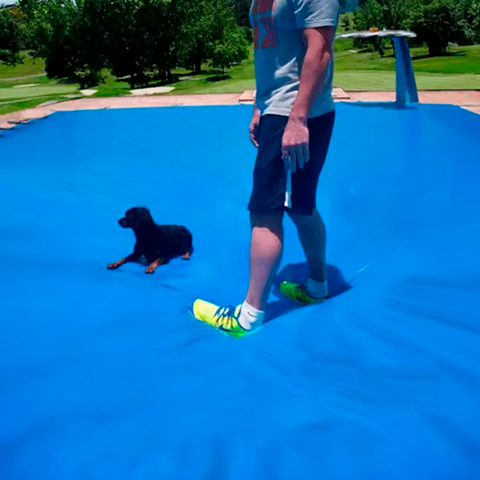 Capa de Segurança para Piscina 3,5x2m CK500 Micras c/ Ilhós de PVC + Kit Instalação CIKALA