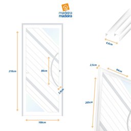 Porta de Aluminio Pivotante Lambril 210x100cm com Puxador Super Oasis Brimak - 7