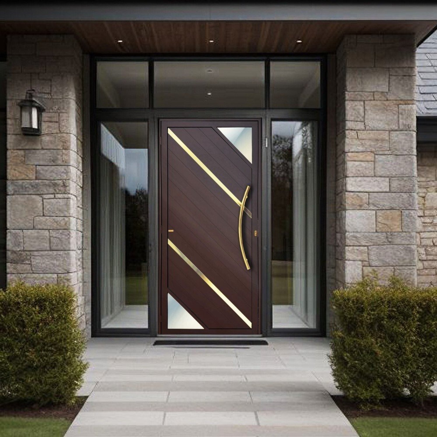 Porta de Aluminio Pivotante Lambril 210x100cm com Puxador Super Oasis Brimak