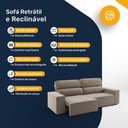 Ver imagem 6 de Sofá Retrátil e Reclinável 4 Lugares Espuma Fibra Siliconada Ingleses Veludo 200cm