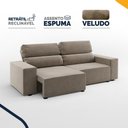 Ver imagem 4 de Sofá Retrátil e Reclinável 4 Lugares Espuma Fibra Siliconada Ingleses Veludo 200cm