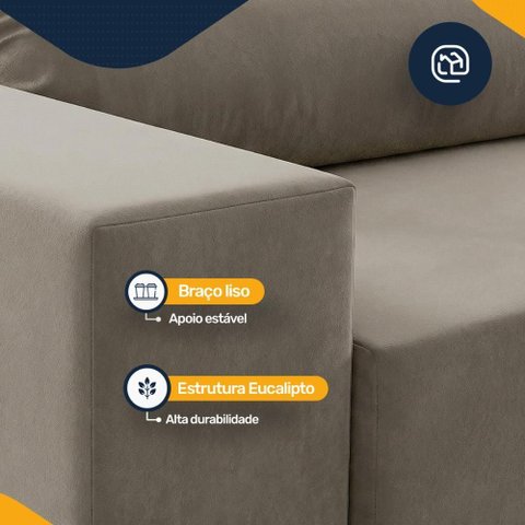 Sofá Retrátil e Reclinável 4 Lugares Espuma Fibra Siliconada Ingleses Veludo 200cm