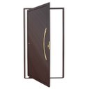 Ver imagem 2 de Porta de Aluminio Pivotante Lambril 210x120cm com Puxador Super Savana Brimak Abertura Direita Cobre/Marrom Corten Dourado