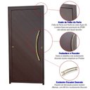 Ver imagem 3 de Porta de Aluminio Pivotante Lambril 210x120cm com Puxador Super Savana Brimak Abertura Direita Cobre/Marrom Corten Dourado