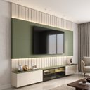 Ver imagem 1 de Estante para TV para 115 Polegadas com Vidro com LED MDF 251.5cm x 260cm Verde Soberano