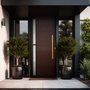 Porta de Aluminio Pivotante Lambril 210x100cm com Puxador Super Visione Brimak