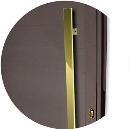 Porta de Aluminio Pivotante Lambril 210x100cm com Puxador Super Visione Brimak - 4