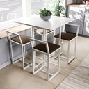 Ver imagem 1 de Conjunto Mesa Branca 4 Cadeiras Pequena Imbuia Industrial White