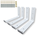 Ver imagem 1 de Quatro Suportes para Prateleira 15cm Fixação de Parede Estilo Moderno Formato L Aço Robusto Branco