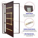 Ver imagem 2 de Porta de Aluminio Pivotante Lambril 210x100cm com Puxador Super Miraggio Brimak