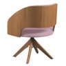 Poltrona Decorativa Giratória Núbia para Sala de Estar Veludo Rose - Mobília Mobília - 3