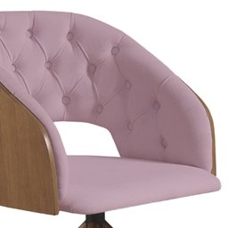 Poltrona Decorativa Giratória Núbia para Sala de Estar Veludo Rose - Mobília Mobília - 2
