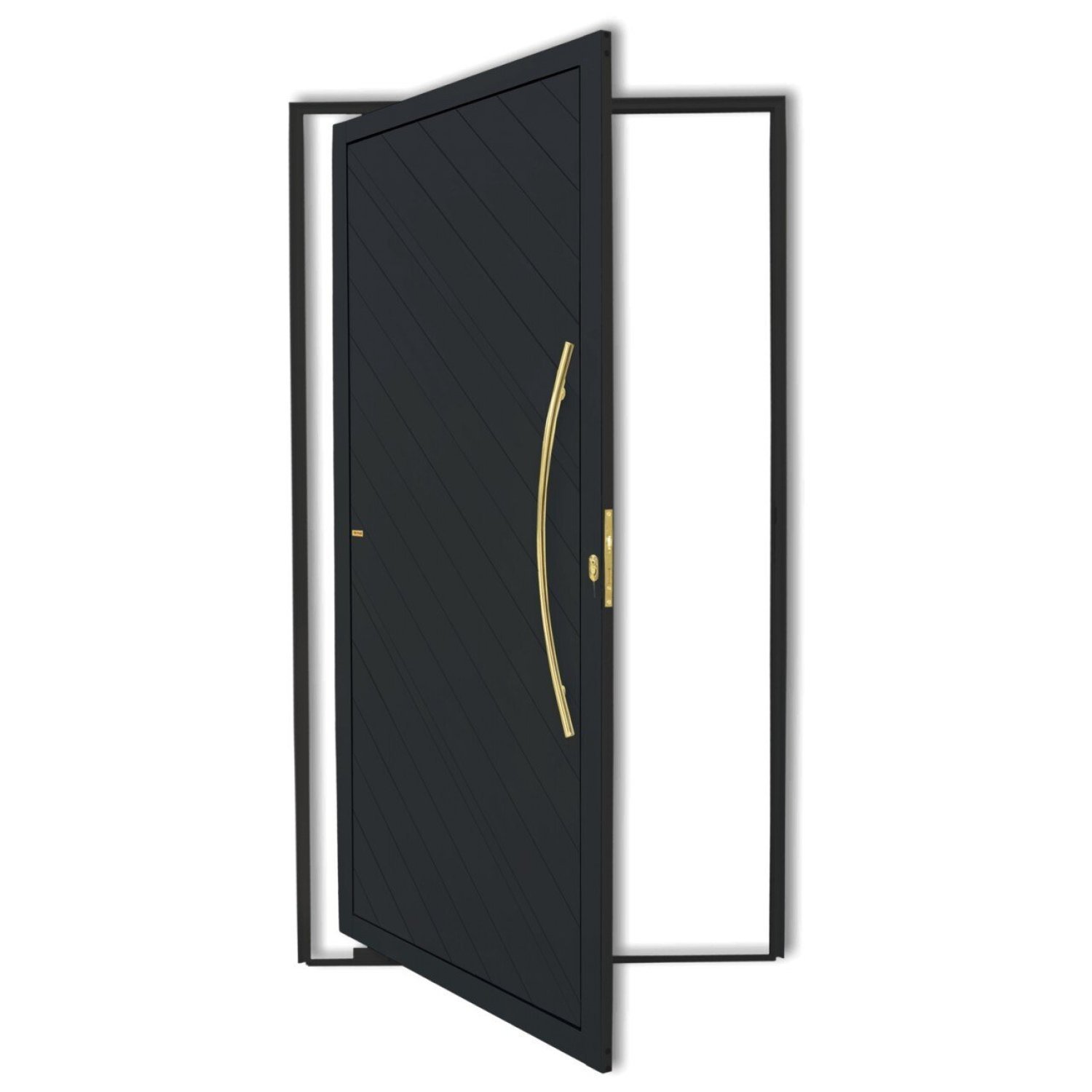 Porta de Aluminio Pivotante Lambril 210x100cm com Puxador Super Savana Brimak - 3