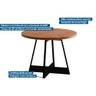 Mesa para Cozinha Átria 1594 Redonda Aço C/tampo Madeirado Redondo 100cm Nogal/freijo Rose - - 3