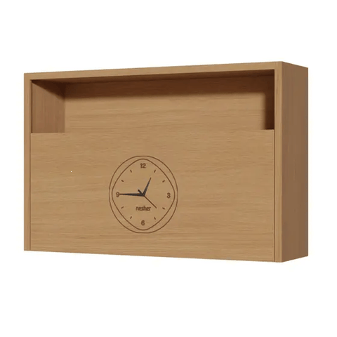Armario Aereo 1pt Bascula com Relogio Condessa 120cm 100% Mdf - Carvalho - Nesher