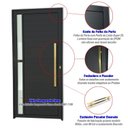 Ver imagem 2 de Porta de Aluminio Pivotante Lambril 210x100cm com Puxador Super Visione Brimak Abertura Esquerda