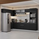 Ver imagem 1 de Armário de Cozinha Completa de Canto Suspenso 465 Cm Preto Nice Madesa 02 Preto