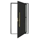 Ver imagem 3 de Porta de Aluminio Pivotante Lambril 210x120cm com Puxador Super Visione Brimak Abertura Esquerda Preto/Dourado