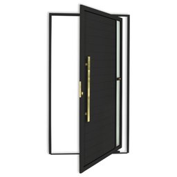 Porta de Aluminio Pivotante Lambril 210x120cm com Puxador Super Visione Brimak - 3