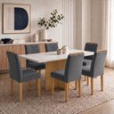 Ver imagem 1 de Conjunto de Mesa 6 Lugares com 6 Cadeiras Carol em MDF Cinamomo Off White