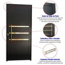Ver imagem 2 de Porta de Aluminio Lambril 210x90cm Frisada com Puxador Super Brimak Abertura Direita Preto/Dourado