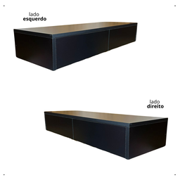 Mesa de Cabeceira Penteadeira com 2 Gavetas 80x15x40cm Preto - 5